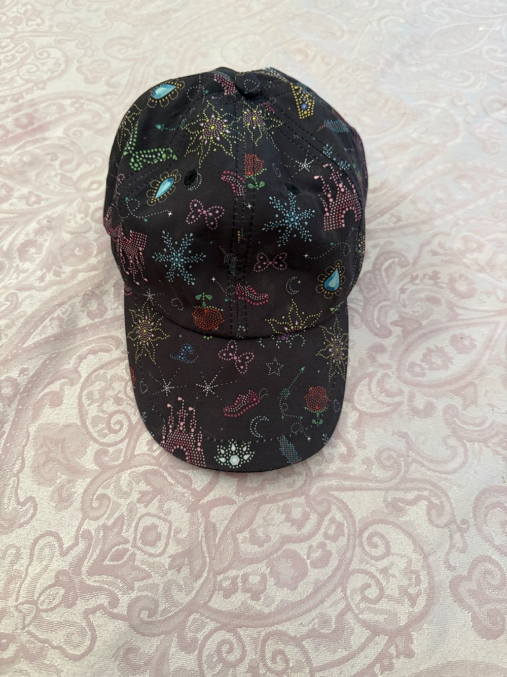 Black Multicolor Patterned Women's Baseball Cap